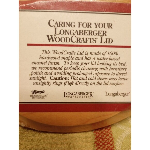 Longaberger WoodCrafts Maple Lucky Charm Basket Lid #59285 New Made USA - Picture 4 of 11